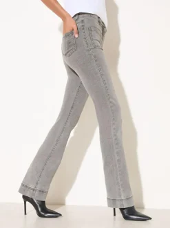 Friends Like These Light Grey High Waist Pocket Flare Jeans Online