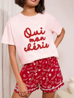 Friends Like These Pink/Red Valentines Short Set Pyjamas Discount