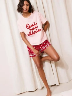 Friends Like These Pink/Red Valentines Short Set Pyjamas Discount