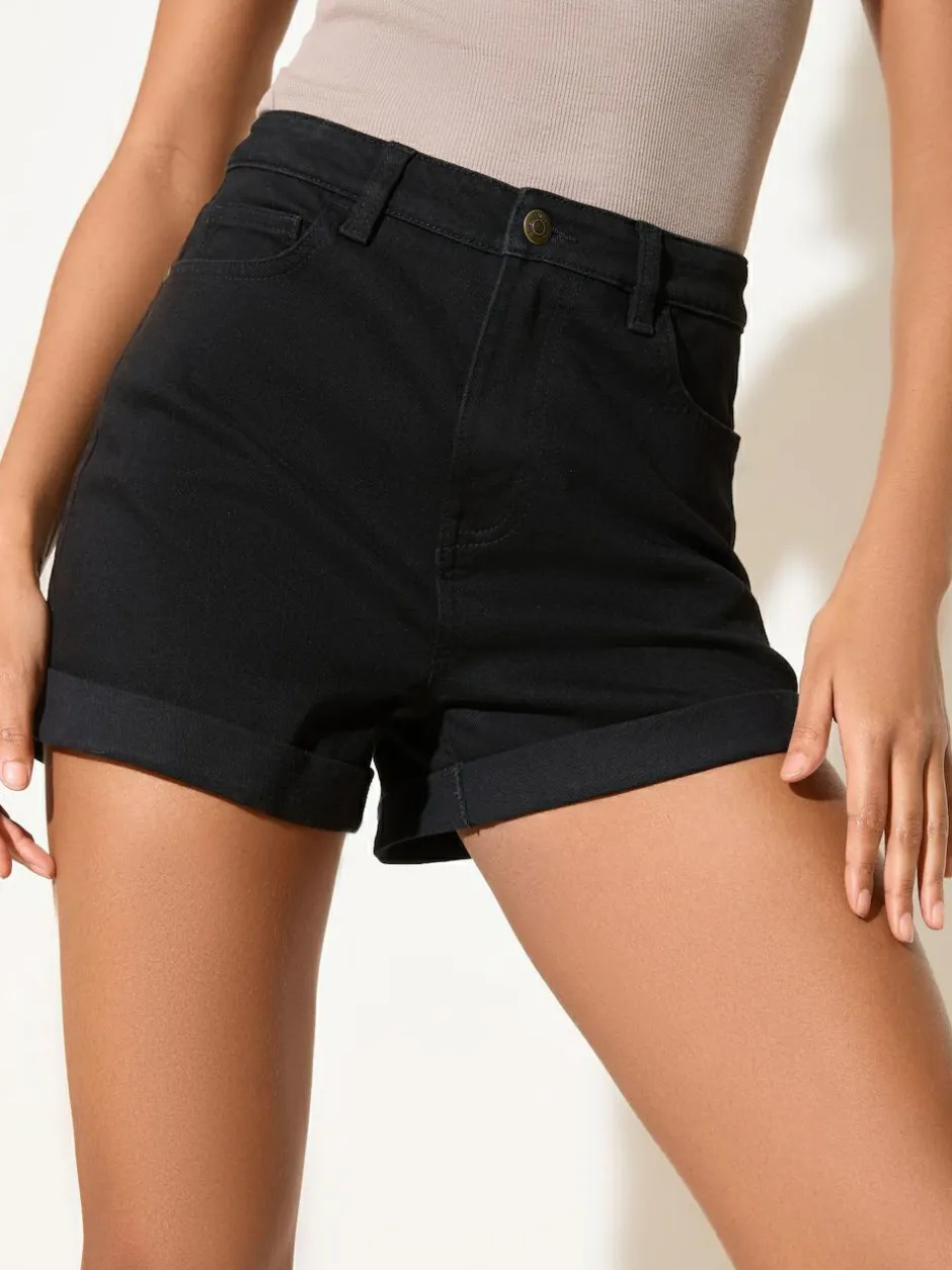 Friends Like These Boyfriend Denim Shorts Washed Black Best