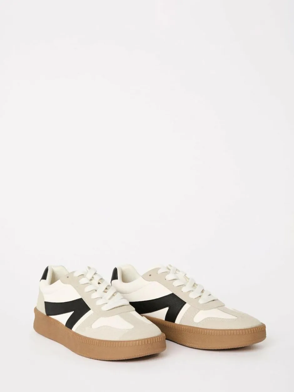Friends Like These White Black Standard Fit Lace Up Retro Gumsole Sports Trainers Best