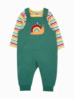 Frugi Coverack Dungarees Outfit Green Sale