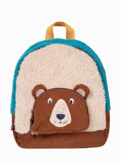 Frugi Fleece Character Brown Backpack Online