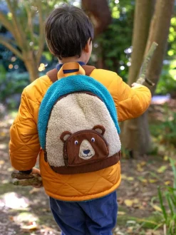 Frugi Fleece Character Brown Backpack Online