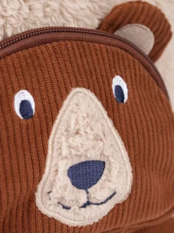 Frugi Fleece Character Brown Backpack Online