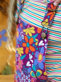 Frugi Purple Frida Flared Dungaree Outlet