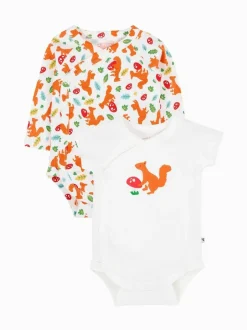 Frugi Shay 2 Pack White Bodysuits Online