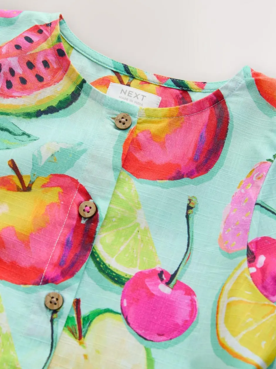 Next Short Sleeve Cotton Dress (3mths-8yrs) Fruit Print