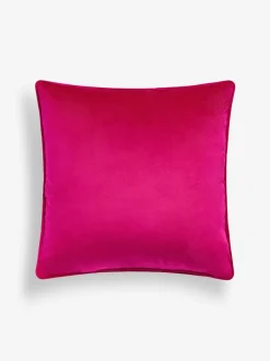 Next Fuchsia Pink 43 x 43cm Matte Velvet Cushion Sale