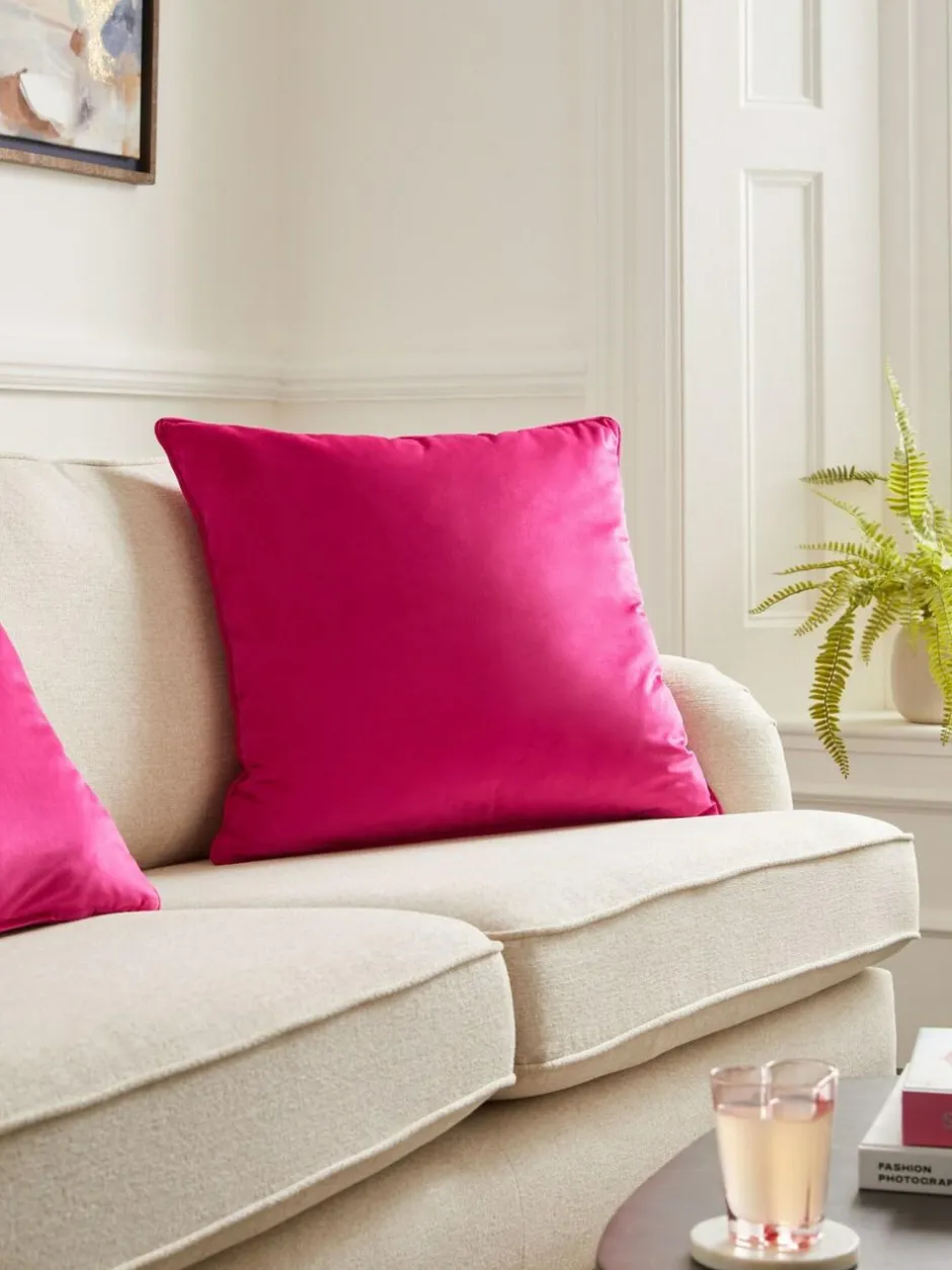 Next Fuchsia Pink 59 x 59cm Matte Velvet Cushion