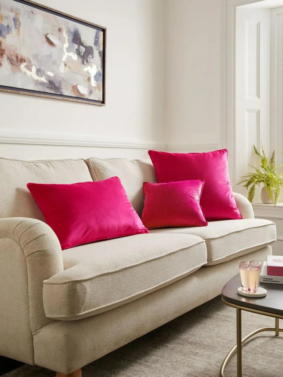 Next Fuchsia Pink 59 x 59cm Matte Velvet Cushion
