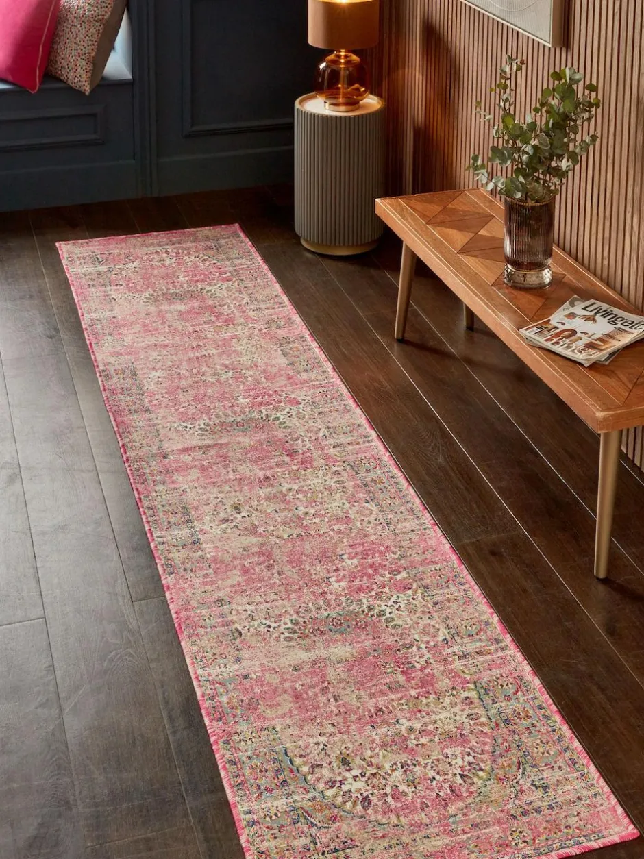 Next Washable Emporium Oriental Runner Fuchsia Pink Outlet