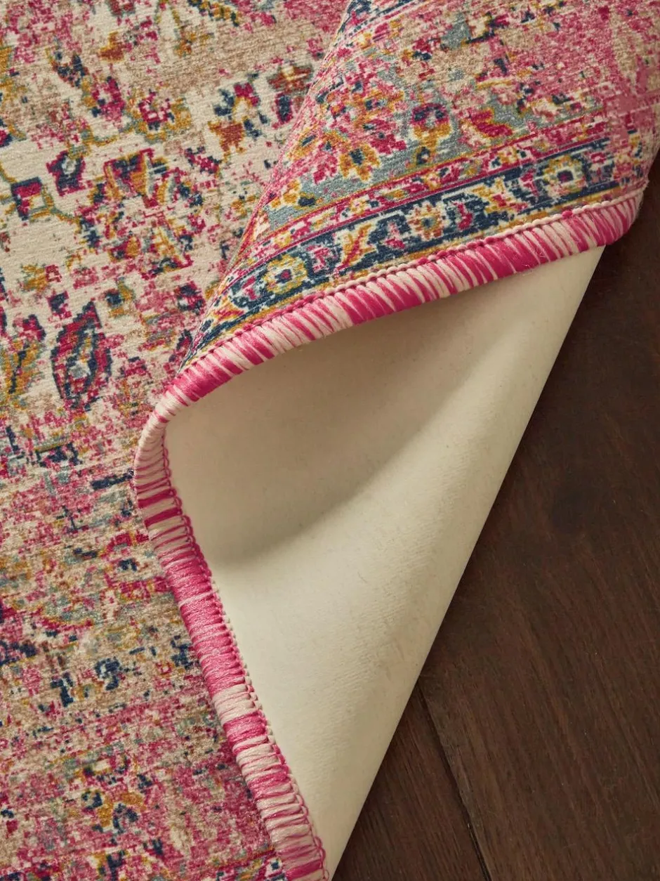 Next Washable Emporium Oriental Runner Fuchsia Pink Outlet
