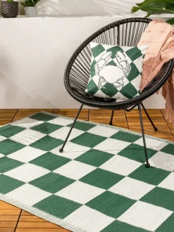Furn Green Checkerboard Outdoor Rug Sale