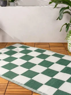 Furn Green Checkerboard Outdoor Rug Sale