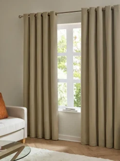 Furn Mocha The Ultimate Velvet 100% Blackout Eyelet Blackout Curtains Hot