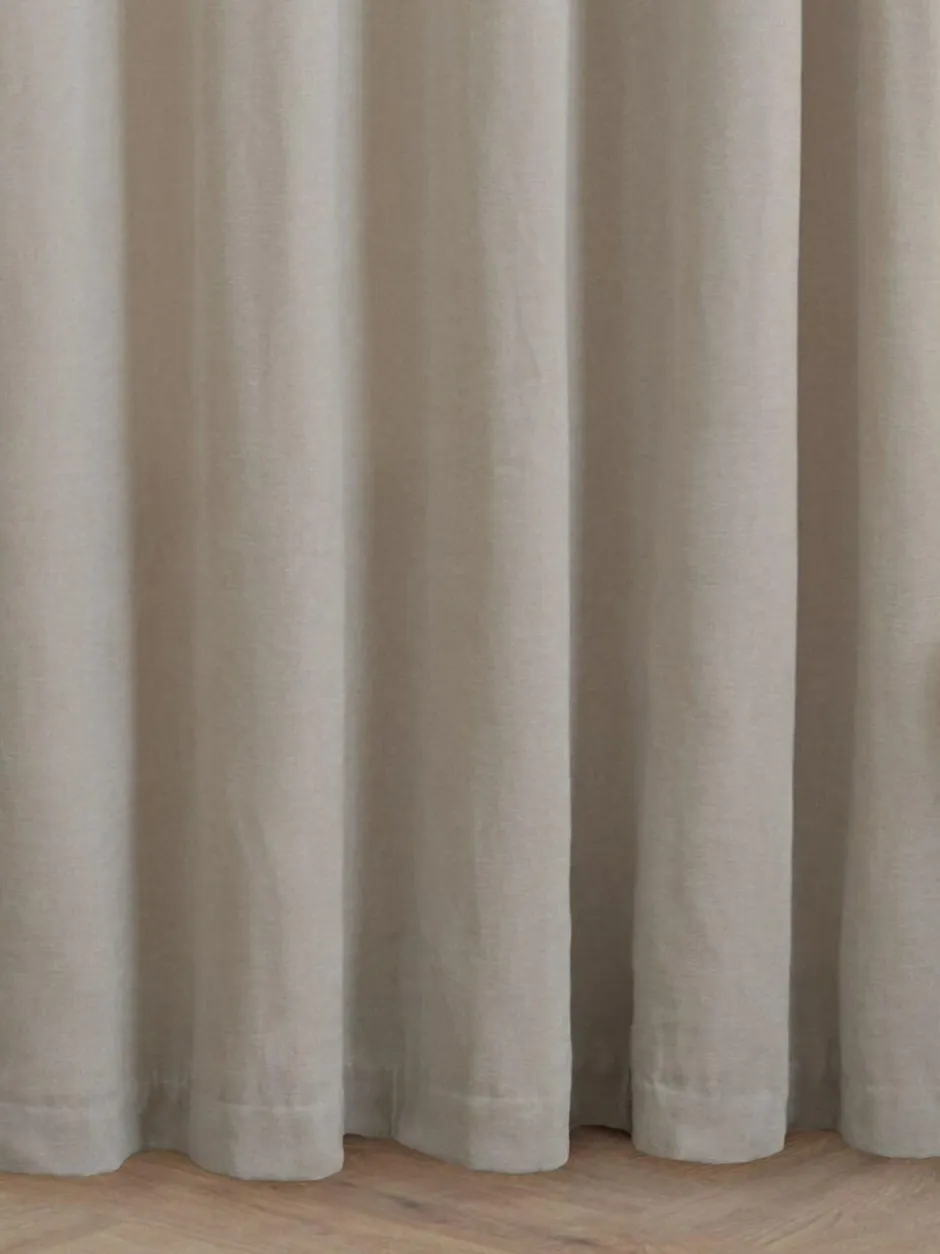 Furn Natural Soft Chenille 100% Blackout Eyelet Curtains Discount