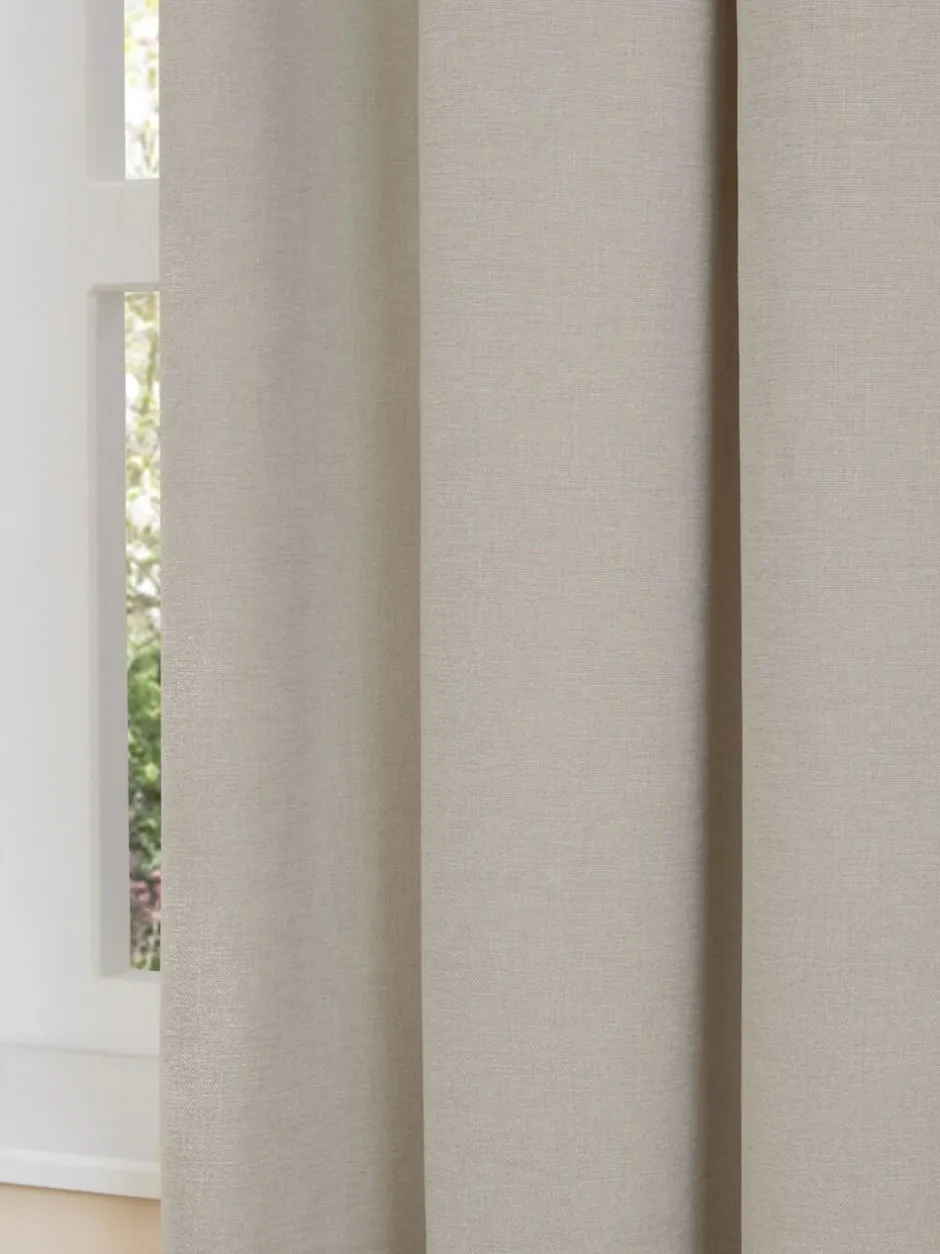 Furn Natural Soft Chenille 100% Blackout Eyelet Curtains Discount