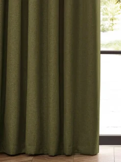 Furn . Olive Dawn 100% Blackout Thermal Pencil Pleat Curtains New