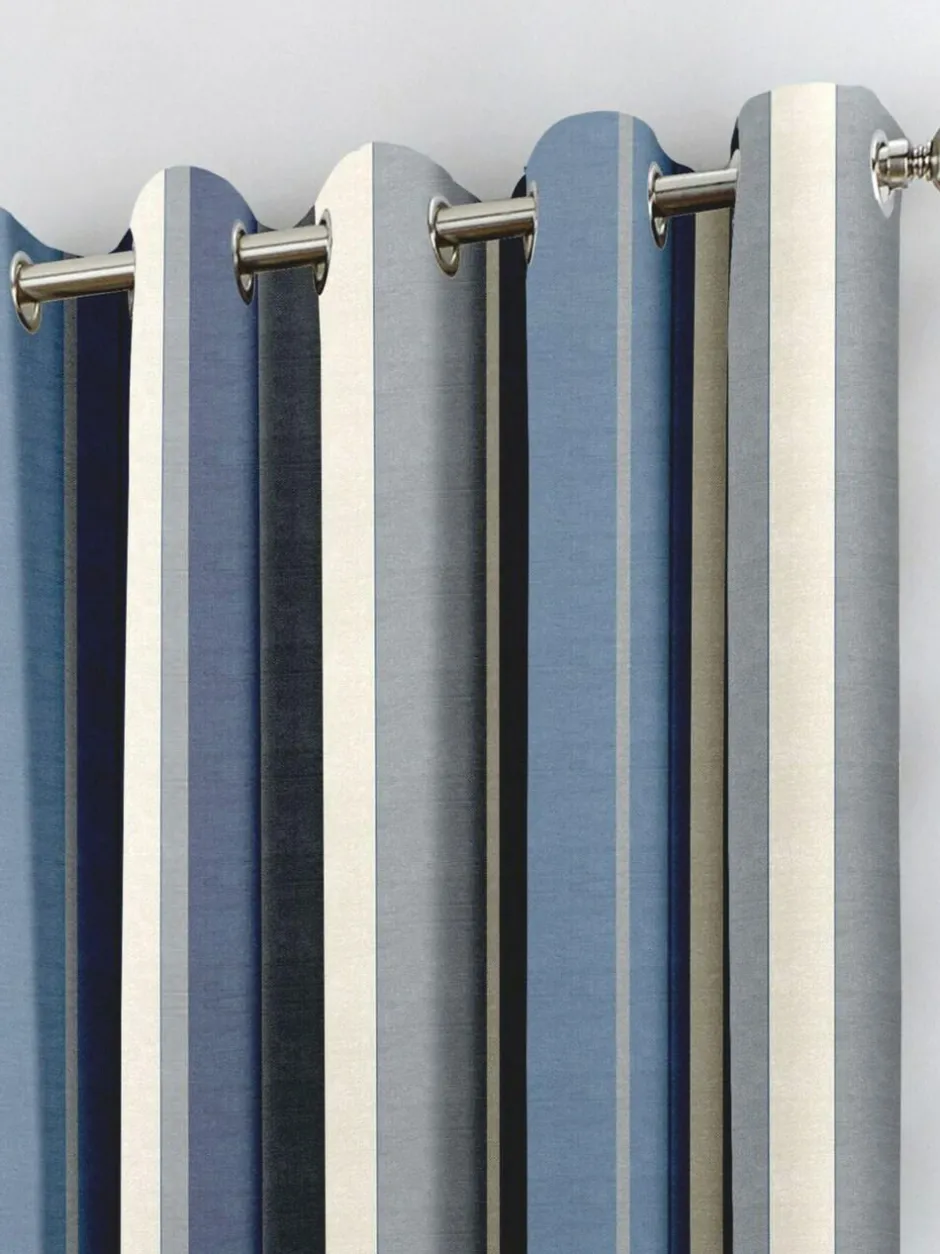 Fusion Whitworth Eyelet Curtains Blue Outlet