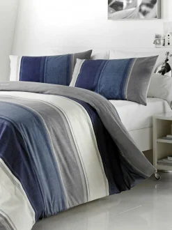 Fusion Betley Duvet Cover and Pillowcase Set Blue/Beige Online