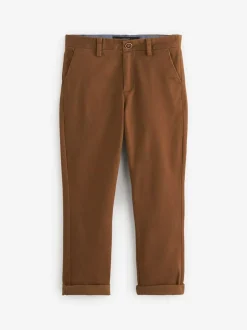 Next Ginger/Tan Brown Regular Fit Stretch Chino Trousers (3-17yrs) Best