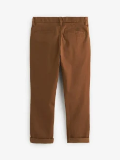 Next Ginger/Tan Brown Regular Fit Stretch Chino Trousers (3-17yrs) Best