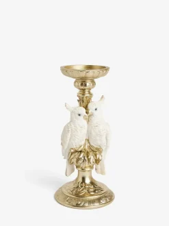 Next Gold Cockatoo Pillar Candle Holder Outlet