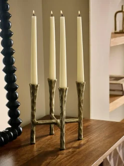 Next Gold Forged Metal Candlestick Sale