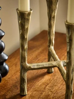 Next Gold Forged Metal Candlestick Sale