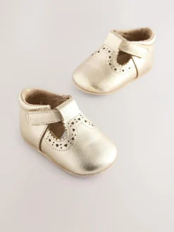 Next Leather Baby T-Bar Shoes (0-24mths) Gold Online