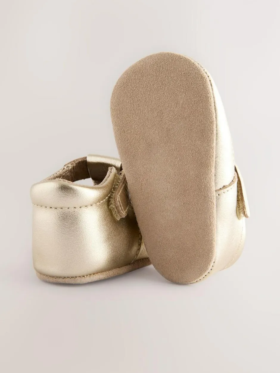 Next Leather Baby T-Bar Shoes (0-24mths) Gold Online