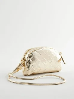 Next Gold Metallic Cross-Body Bag Hot