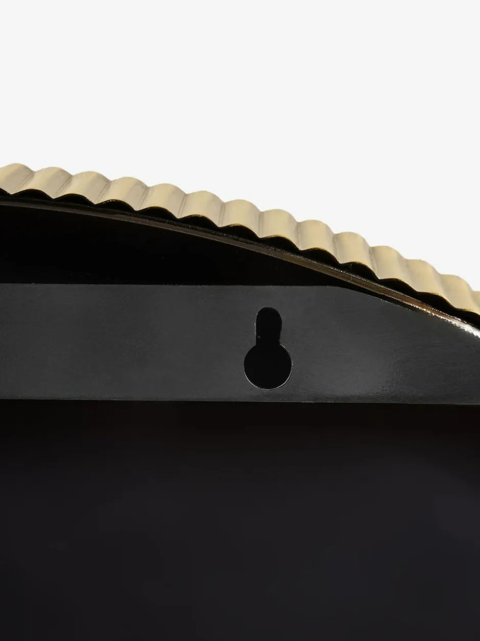 Next Rib Round Bathroom Wall Mirror Gold Hot