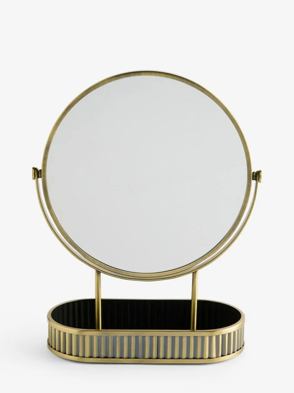 Next Gold Rib 5x Magnification Round Dressing Table Mirror Outlet