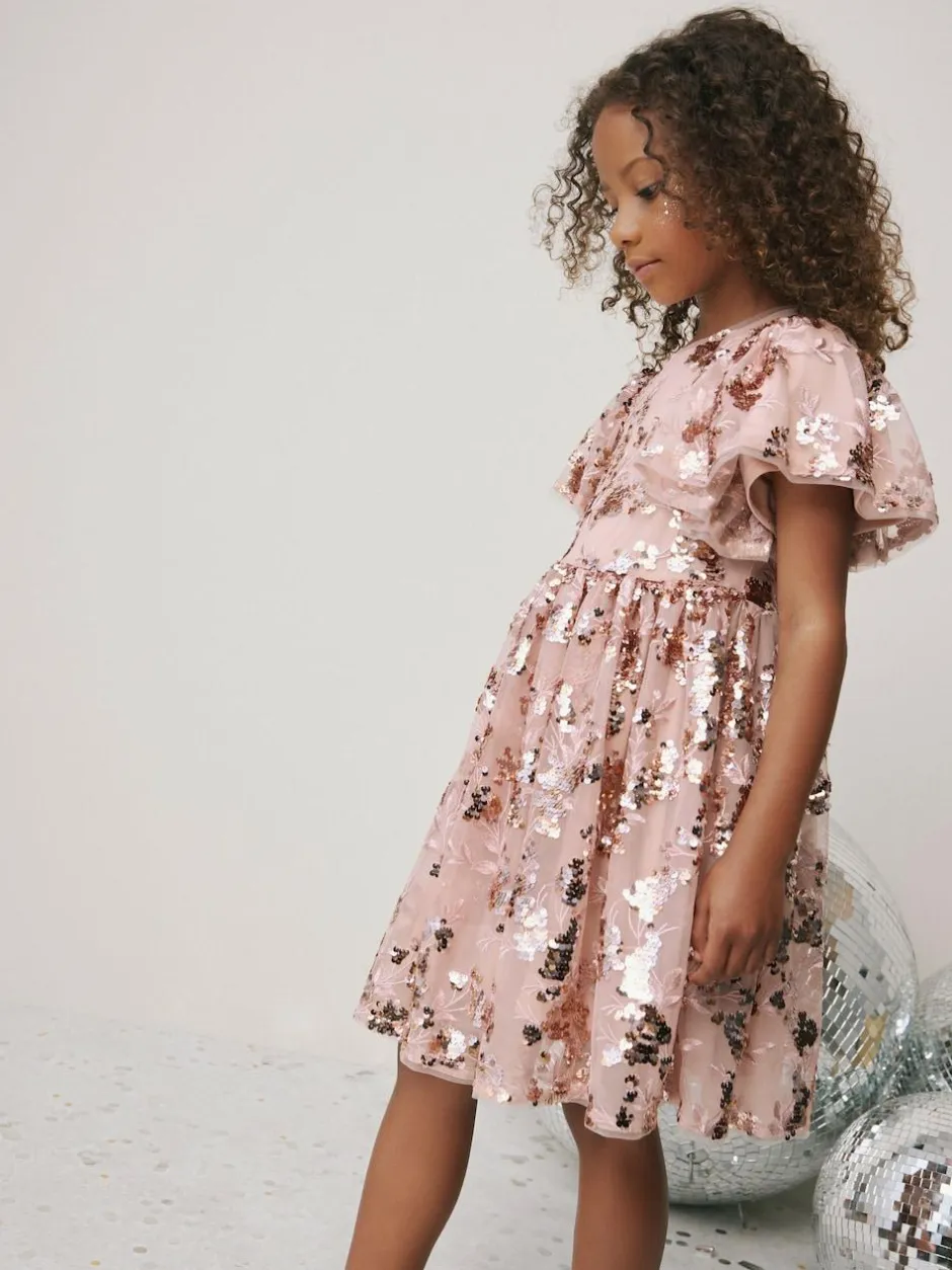 Next Gold Sequin Party Dress (3-16yrs) Online