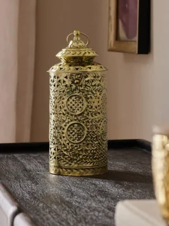 Next Gold Small Patterned Cutout Metal Lantern Hot