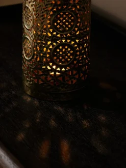 Next Gold Small Patterned Cutout Metal Lantern Hot