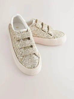 Next Standard Fit (F) Low Top Trainers Gold