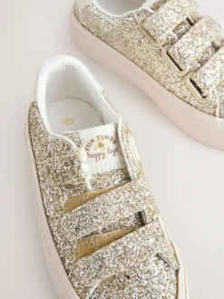 Next Standard Fit (F) Low Top Trainers Gold
