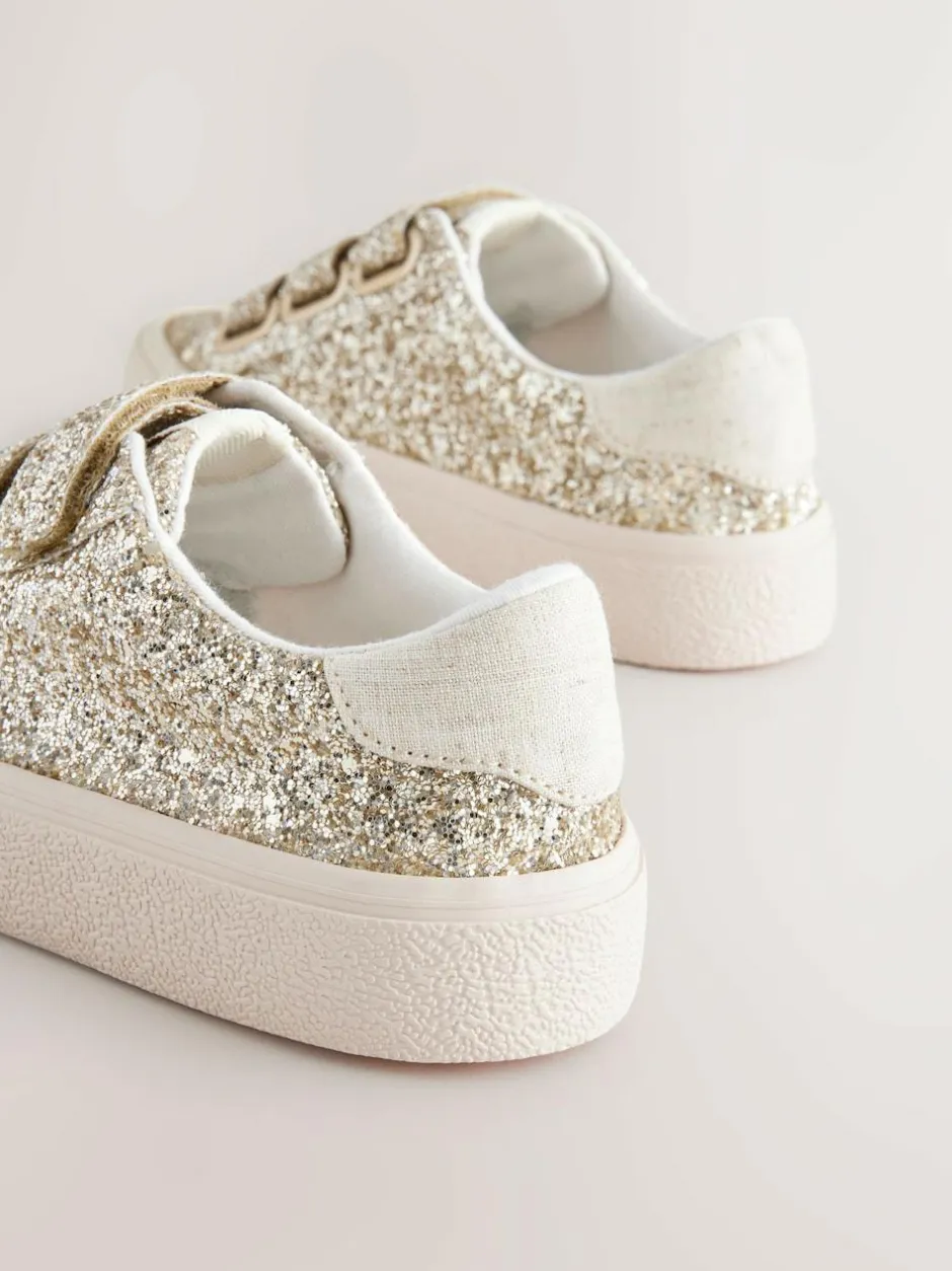 Next Standard Fit (F) Low Top Trainers Gold