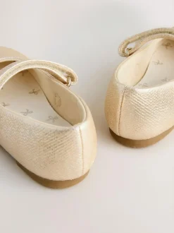 Next Standard Fit (F) Mary Jane Touch Fastening Occasion Shoes Gold Hot