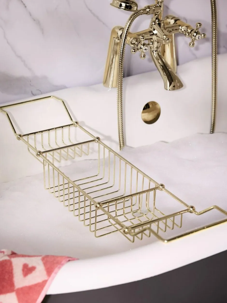 Next Gold Wire Storage Bath Tray