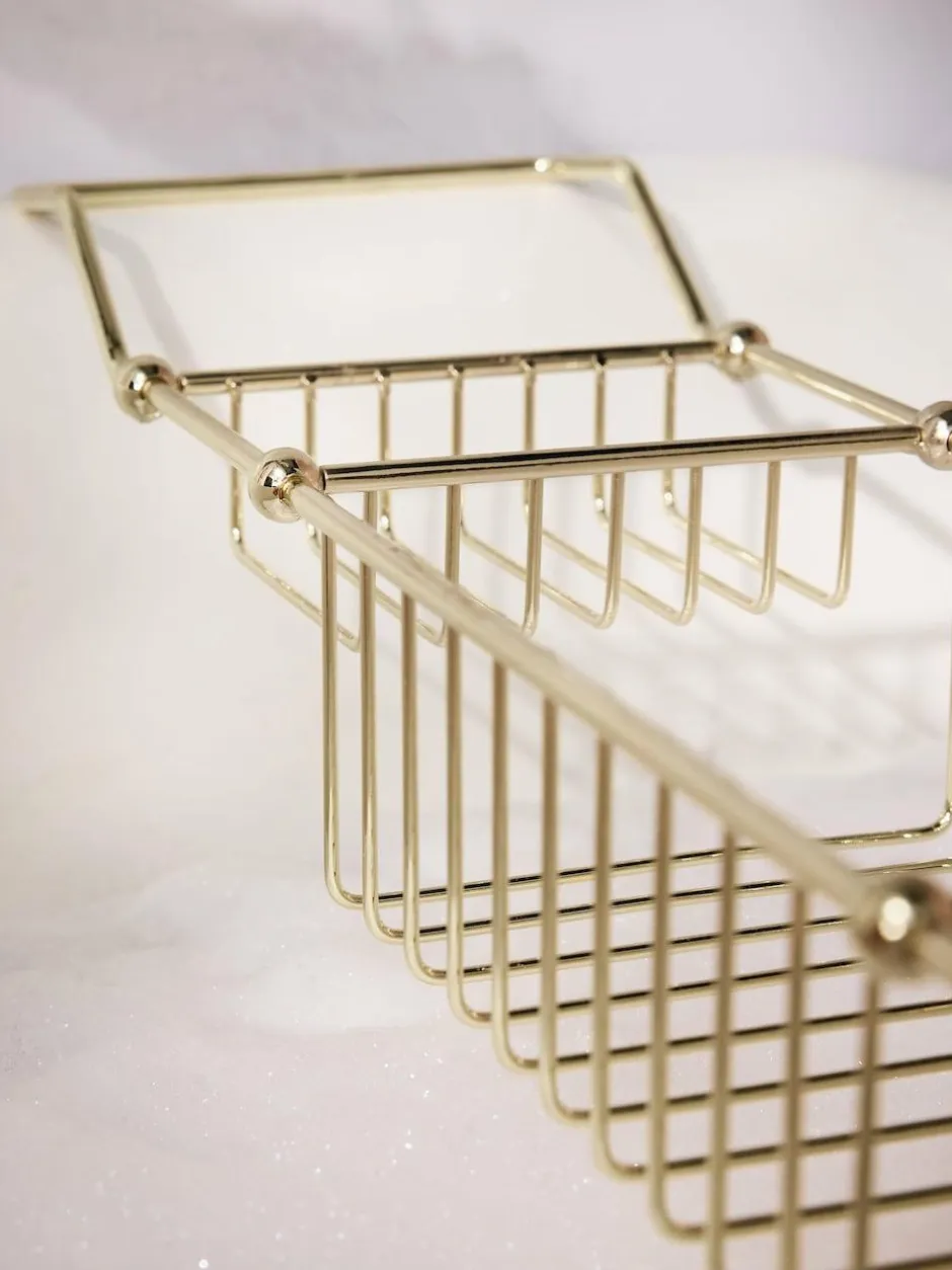 Next Gold Wire Storage Bath Tray