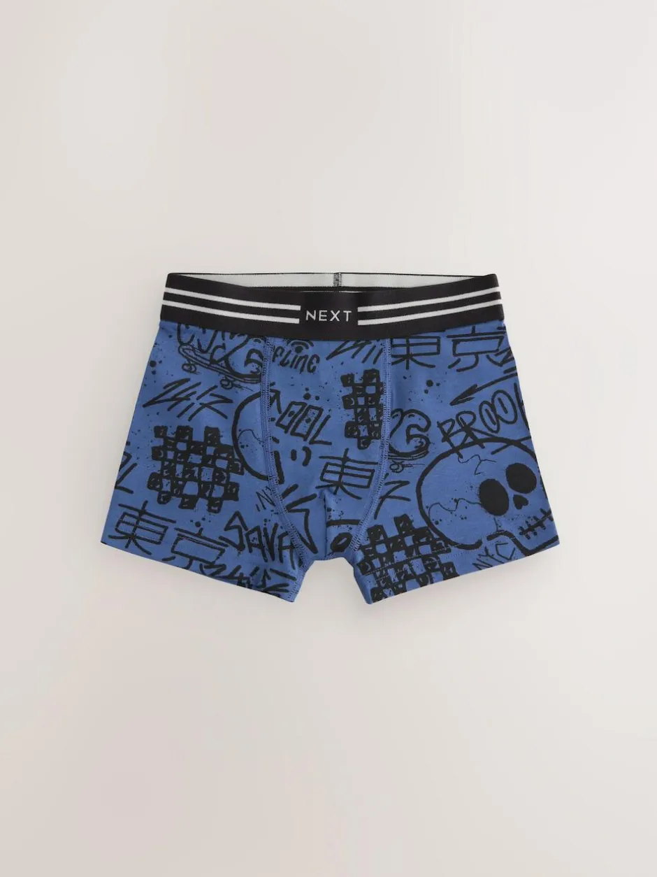 Next Trunks 5 Pack (3-16yrs) Grafitti Skull Print Clearance