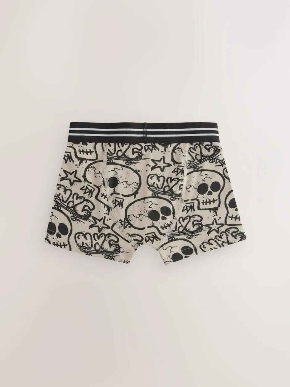 Next Trunks 5 Pack (3-16yrs) Grafitti Skull Print Clearance
