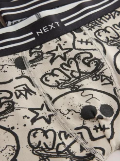 Next Trunks 5 Pack (3-16yrs) Grafitti Skull Print Clearance