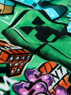 Next Green All Over Print Minecraft Short Sleeve Jersey Shirt (3-16yrs) Outlet