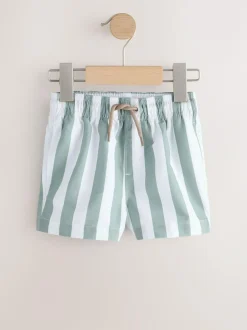 Next Printed Swim Shorts (3mths-7yrs) Green and White Stripe Clearance