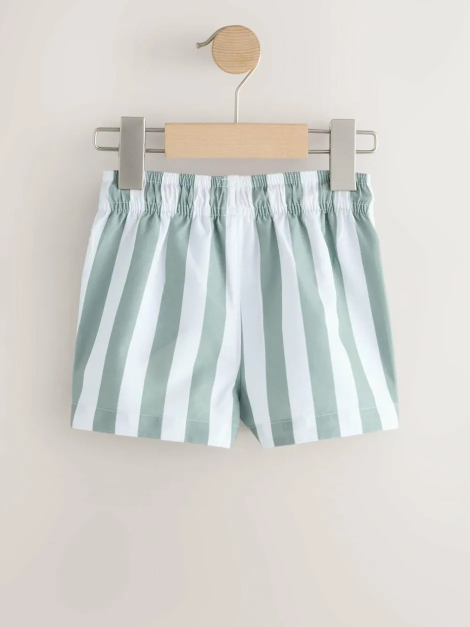 Next Printed Swim Shorts (3mths-7yrs) Green and White Stripe Clearance